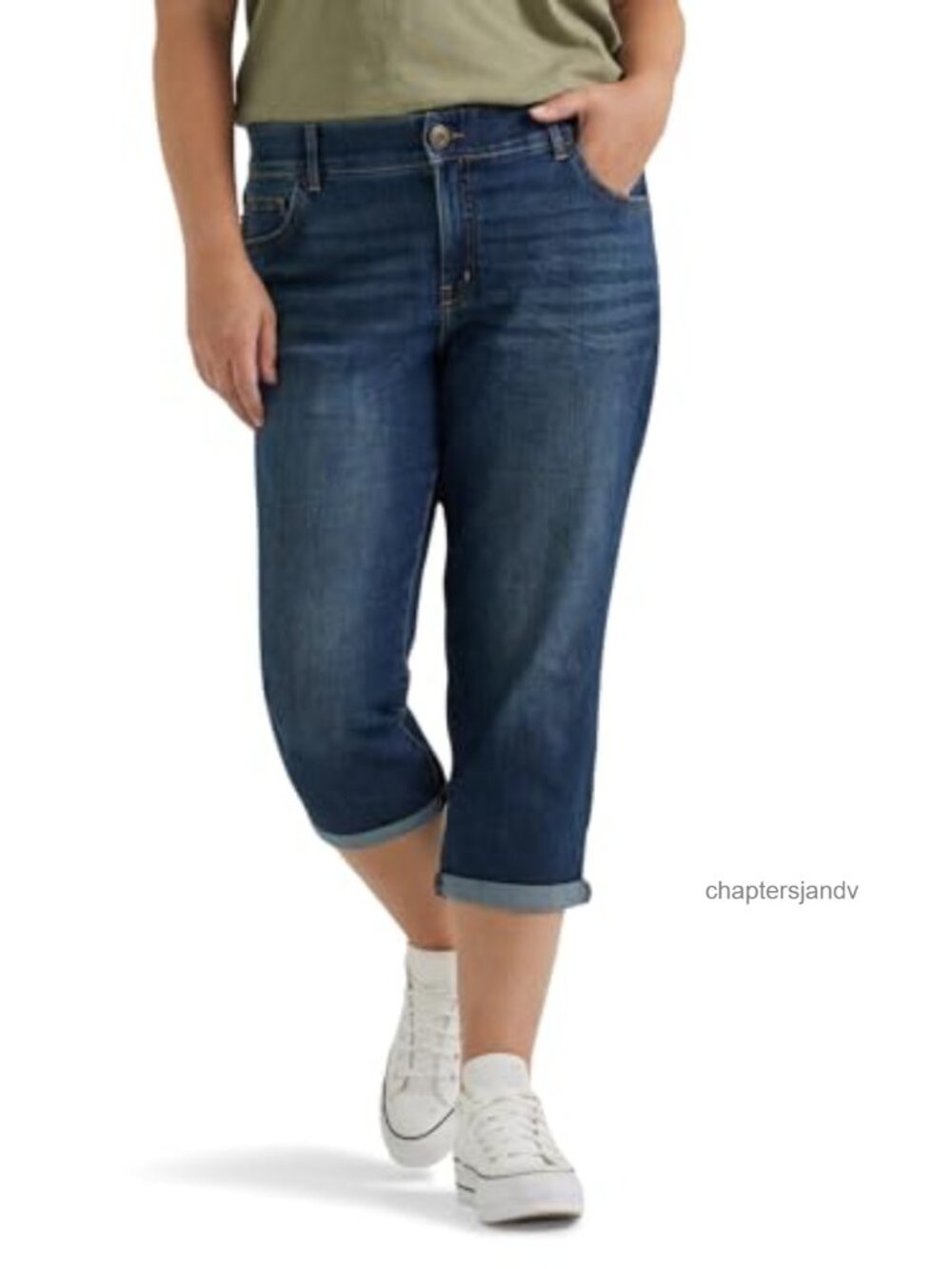 Lee Women's Flex Motion 5 Pocket Capri Jean Mid Rise Regular Fit